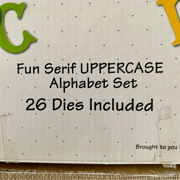 SIZZIX Fun Serrif Alphabet Letter Die Cutting Set w/ Individual Cases in Box - Picture 8 of 15